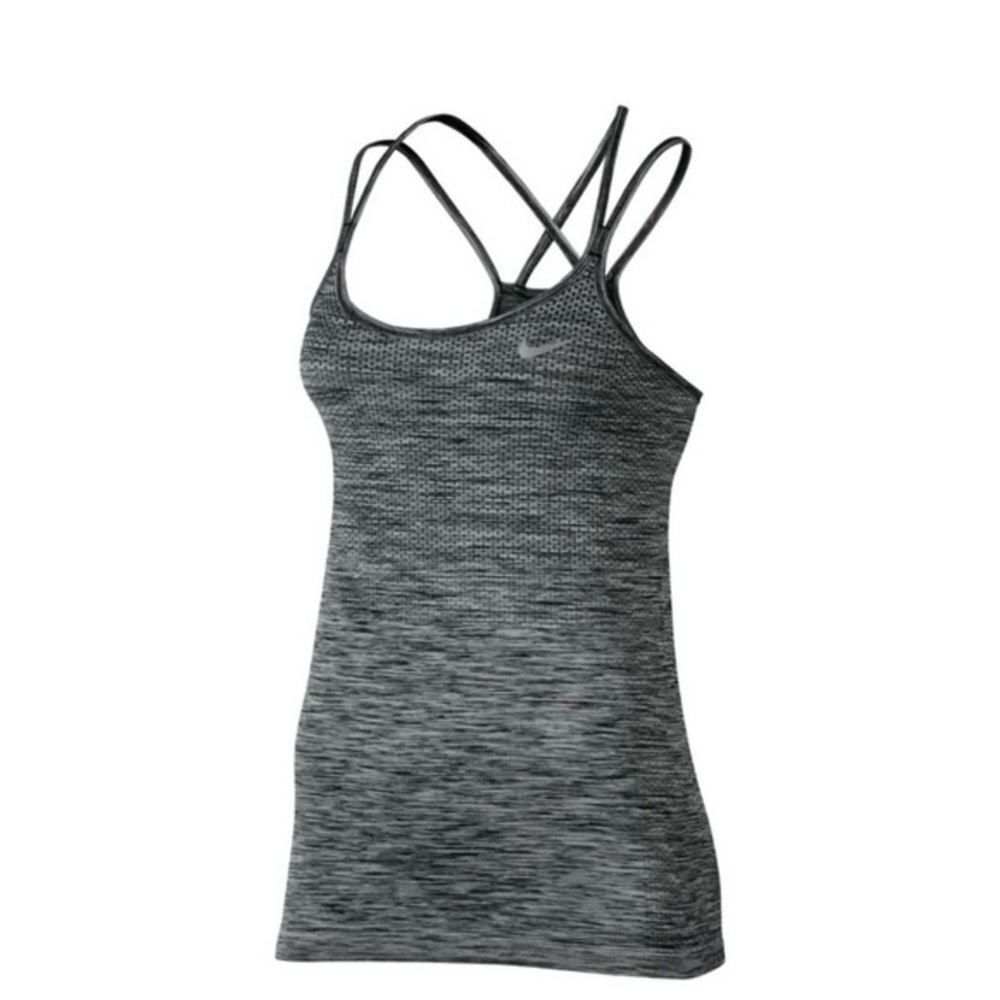Nike Donna Run knit tank black grey strapped back lightweight breathable